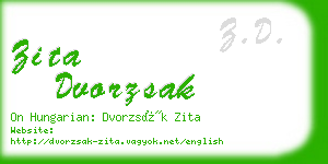 zita dvorzsak business card